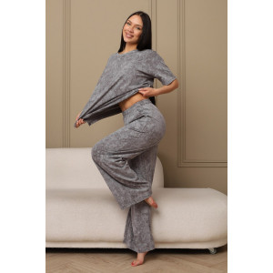 Костюм двойка женский 724 кулирка (р-ры: 44-54) серый-варенка