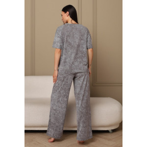 Костюм двойка женский 724 кулирка (р-ры: 44-54) серый-варенка