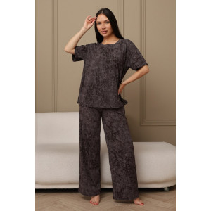 Костюм двойка женский 724 кулирка (р-ры: 44-54) шоколадный-варенка Костюм двойка женский 724 кулирка (р-ры: 44-54) шоколадный-варенка