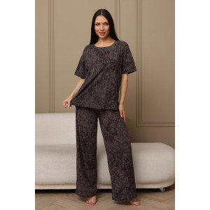 Костюм двойка женский 724 кулирка (р-ры: 44-54) шоколадный-варенка Костюм двойка женский 724 кулирка (р-ры: 44-54) шоколадный-варенка