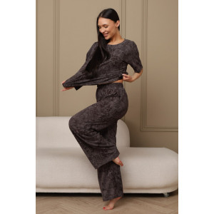 Костюм двойка женский 724 кулирка (р-ры: 44-54) шоколадный-варенка Костюм двойка женский 724 кулирка (р-ры: 44-54) шоколадный-варенка