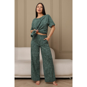 Костюм двойка женский 724 кулирка (р-ры: 44-54) зеленый-варенка