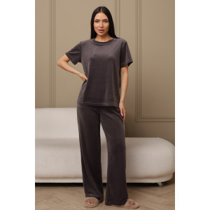 Костюм двойка женский 729 велюр (р-ры: 44-54) темно-серый