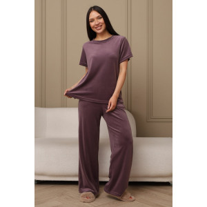 Костюм двойка женский 729 велюр (р-ры: 44-54) фиолетовый