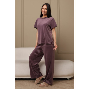 Костюм двойка женский 729 велюр (р-ры: 44-54) фиолетовый