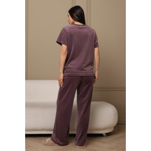 Костюм двойка женский 729 велюр (р-ры: 44-54) фиолетовый