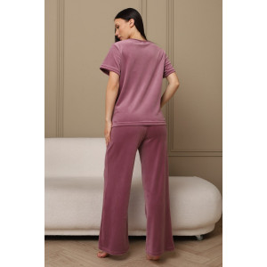 Костюм двойка женский 729 велюр (р-ры: 44-54) сухая роза