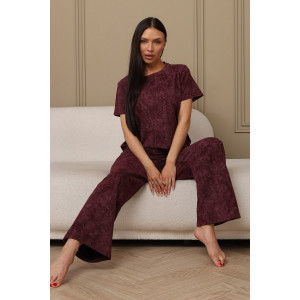 Костюм двойка женский 729 футер 2-х нитка пенье (р-ры: 44-54) винный-варенка Костюм двойка женский 729 футер 2-х нитка пенье (р-ры: 44-54) винный-варенка