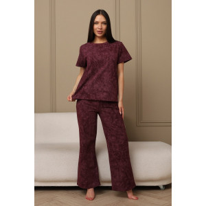 Костюм двойка женский 729 футер 2-х нитка пенье (р-ры: 44-54) винный-варенка Костюм двойка женский 729 футер 2-х нитка пенье (р-ры: 44-54) винный-варенка