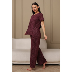 Костюм двойка женский 729 футер 2-х нитка пенье (р-ры: 44-54) винный-варенка Костюм двойка женский 729 футер 2-х нитка пенье (р-ры: 44-54) винный-варенка