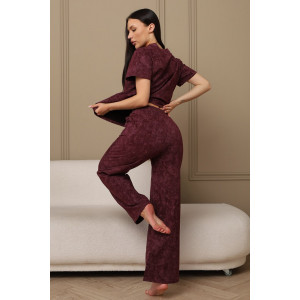 Костюм двойка женский 729 футер 2-х нитка пенье (р-ры: 44-54) винный-варенка Костюм двойка женский 729 футер 2-х нитка пенье (р-ры: 44-54) винный-варенка