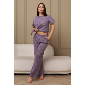 Костюм двойка женский 729 футер 2-х нитка пенье (р-ры: 44-54) сиреневый-варенка Костюм двойка женский 729 футер 2-х нитка пенье (р-ры: 44-54) сиреневый-варенка