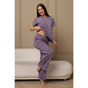 Костюм двойка женский 729 футер 2-х нитка пенье (р-ры: 44-54) сиреневый-варенка Костюм двойка женский 729 футер 2-х нитка пенье (р-ры: 44-54) сиреневый-варенка