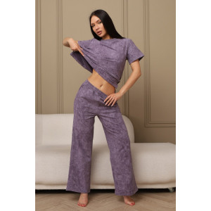 Костюм двойка женский 729 футер 2-х нитка пенье (р-ры: 44-54) сиреневый-варенка Костюм двойка женский 729 футер 2-х нитка пенье (р-ры: 44-54) сиреневый-варенка