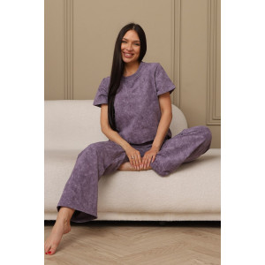 Костюм двойка женский 729 футер 2-х нитка пенье (р-ры: 44-54) сиреневый-варенка Костюм двойка женский 729 футер 2-х нитка пенье (р-ры: 44-54) сиреневый-варенка