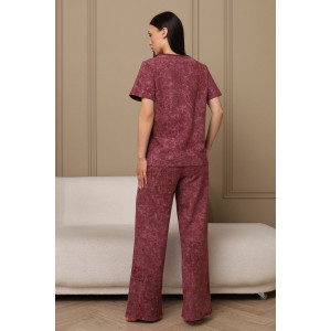 Костюм двойка женский 729 футер 2-х нитка пенье (р-ры: 44-54) бордовый-варенка Костюм двойка женский 729 футер 2-х нитка пенье (р-ры: 44-54) бордовый-варенка