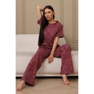 Костюм двойка женский 729 футер 2-х нитка пенье (р-ры: 44-54) бордовый-варенка Костюм двойка женский 729 футер 2-х нитка пенье (р-ры: 44-54) бордовый-варенка