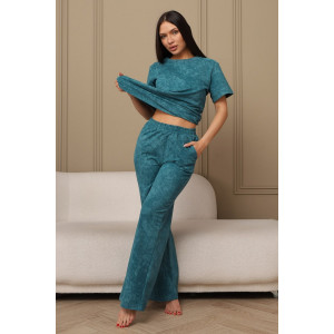 Костюм двойка женский 729 футер 2-х нитка пенье (р-ры: 44-54) морская волна-варенка Костюм двойка женский 729 футер 2-х нитка пенье (р-ры: 44-54) морская волна-варенка