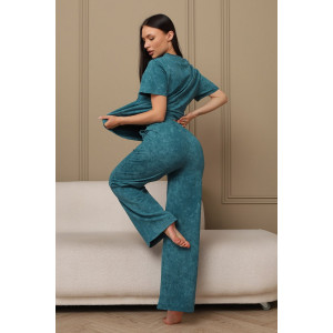 Костюм двойка женский 729 футер 2-х нитка пенье (р-ры: 44-54) морская волна-варенка Костюм двойка женский 729 футер 2-х нитка пенье (р-ры: 44-54) морская волна-варенка