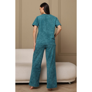 Костюм двойка женский 729 футер 2-х нитка пенье (р-ры: 44-54) морская волна-варенка Костюм двойка женский 729 футер 2-х нитка пенье (р-ры: 44-54) морская волна-варенка