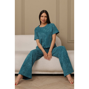 Костюм двойка женский 729 футер 2-х нитка пенье (р-ры: 44-54) морская волна-варенка Костюм двойка женский 729 футер 2-х нитка пенье (р-ры: 44-54) морская волна-варенка