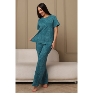 Костюм двойка женский 729 футер 2-х нитка пенье (р-ры: 44-54) морская волна-варенка Костюм двойка женский 729 футер 2-х нитка пенье (р-ры: 44-54) морская волна-варенка