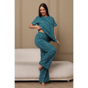 Костюм двойка женский 729 футер 2-х нитка пенье (р-ры: 44-54) морская волна-варенка Костюм двойка женский 729 футер 2-х нитка пенье (р-ры: 44-54) морская волна-варенка