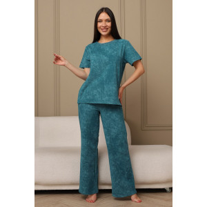 Костюм двойка женский 729 футер 2-х нитка пенье (р-ры: 44-54) морская волна-варенка Костюм двойка женский 729 футер 2-х нитка пенье (р-ры: 44-54) морская волна-варенка