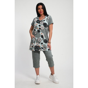 Костюм двойка женский 01072 кулирка (р-ры: 50-62) зеленый