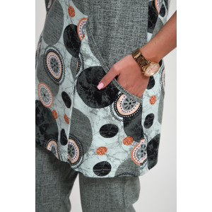 Костюм двойка женский 01072 кулирка (р-ры: 50-62) зеленый