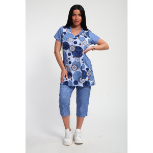 Костюм двойка женский 01072 кулирка (р-ры: 50-62) голубой