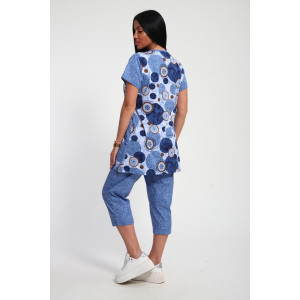 Костюм двойка женский 01072 кулирка (р-ры: 50-62) голубой