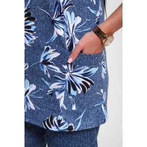 Костюм двойка женский 01070 кулирка (р-ры: 50-62) синий