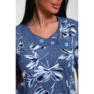 Костюм двойка женский 01070 кулирка (р-ры: 50-62) синий