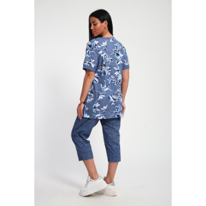 Костюм двойка женский 01070 кулирка (р-ры: 50-62) синий