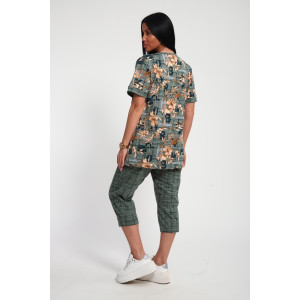 Костюм двойка женский 01070 кулирка (р-ры: 50-62) оливковый