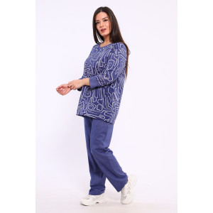 Костюм двойка женский КБЖ0050 кулирка (р-ры: 2XL-9XL) синий