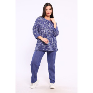 Костюм двойка женский КБЖ0050 кулирка (р-ры: 2XL-9XL) синий
