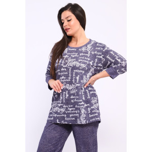 Костюм двойка женский КБЖ0050 кулирка (р-ры: 2XL-9XL) джинс