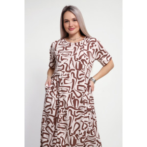 Платье женское №066 кулирка (р-ры: 48-66) капучино Платье женское №066 кулирка (р-ры: 48-66) капучино