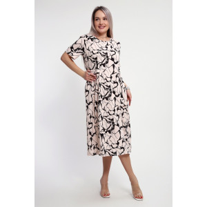 Платье женское №066 кулирка (р-ры: 48-66) бежевый Платье женское №066 кулирка (р-ры: 48-66) бежевый