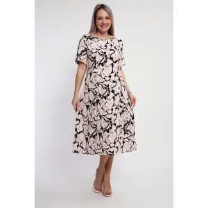 Платье женское №066 кулирка (р-ры: 48-66) бежевый Платье женское №066 кулирка (р-ры: 48-66) бежевый