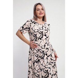 Платье женское №066 кулирка (р-ры: 48-66) бежевый Платье женское №066 кулирка (р-ры: 48-66) бежевый