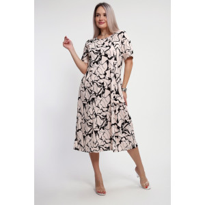 Платье женское №066 кулирка (р-ры: 48-66) бежевый Платье женское №066 кулирка (р-ры: 48-66) бежевый