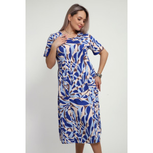 Платье женское №066 кулирка (р-ры: 48-66) голубой Платье женское №066 кулирка (р-ры: 48-66) голубой