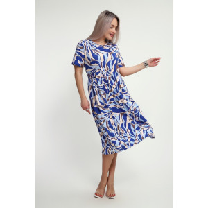 Платье женское №066 кулирка (р-ры: 48-66) голубой Платье женское №066 кулирка (р-ры: 48-66) голубой