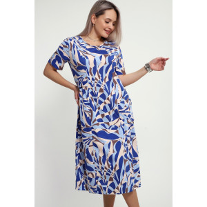 Платье женское №066 кулирка (р-ры: 48-66) голубой Платье женское №066 кулирка (р-ры: 48-66) голубой