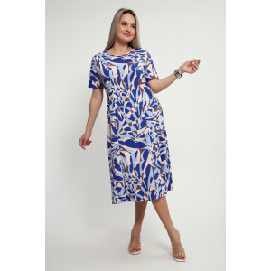 Платье женское №066 кулирка (р-ры: 48-66) голубой Платье женское №066 кулирка (р-ры: 48-66) голубой