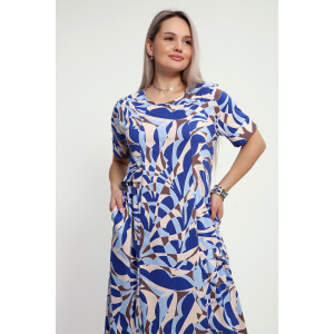 Платье женское №066 кулирка (р-ры: 48-66) голубой Платье женское №066 кулирка (р-ры: 48-66) голубой