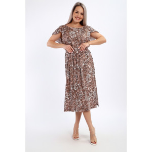 Платье женское №065 кулирка (р-ры: 48-62) коричневый Платье женское №065 кулирка (р-ры: 48-62) коричневый